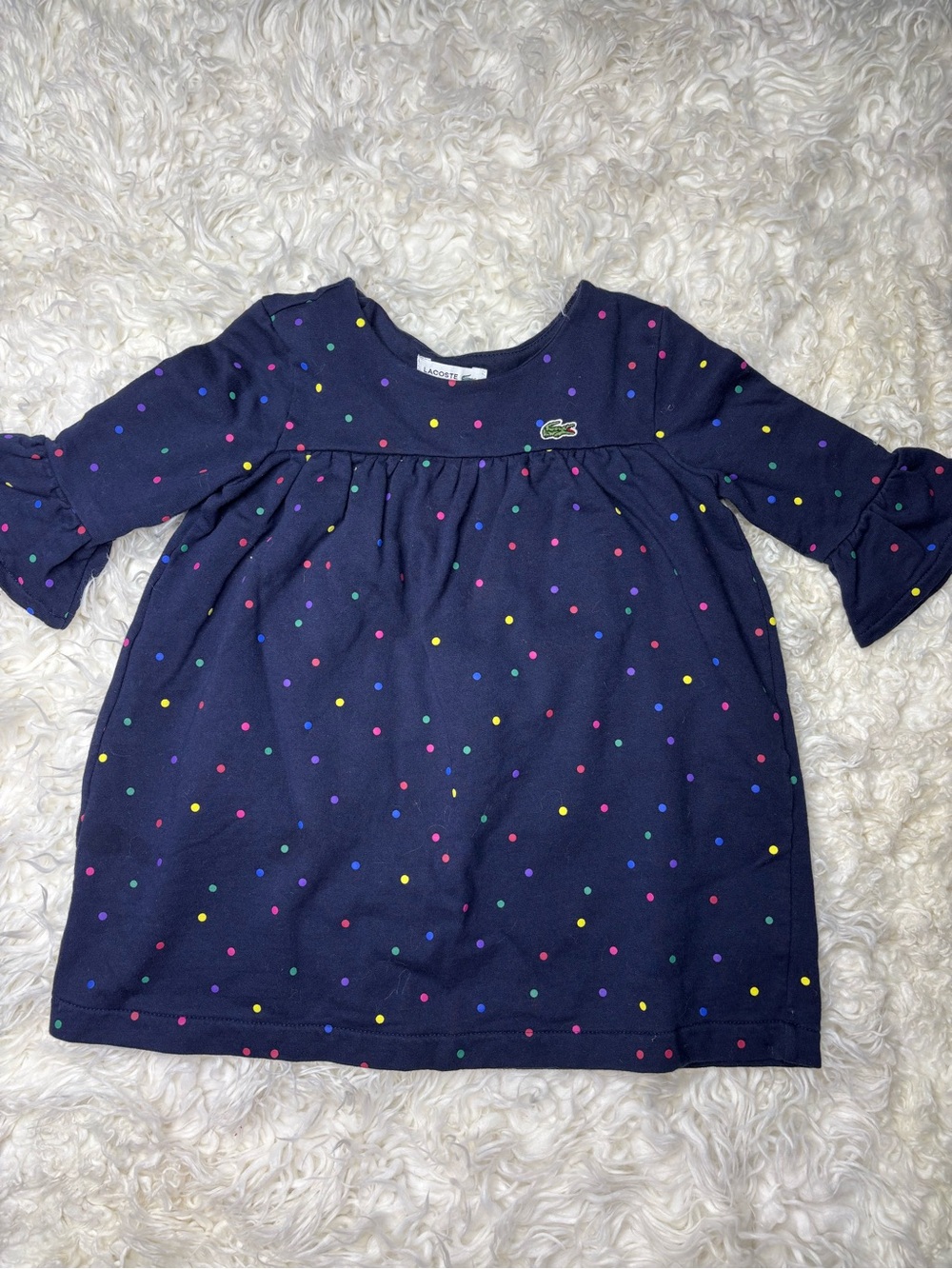 Lacoste Girls' Navy Polka Dot tunic - Multicolor Dots size 3T